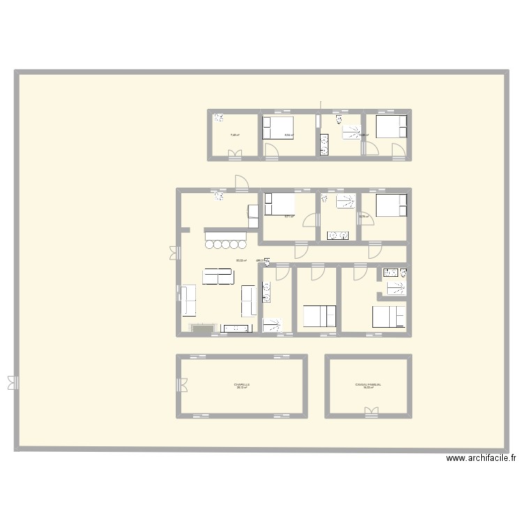 maison famille fezze. Plan de 9 pièces et 822 m2