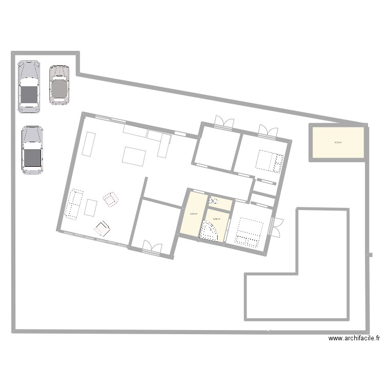 maison 2. Plan de 3 pièces et 21 m2