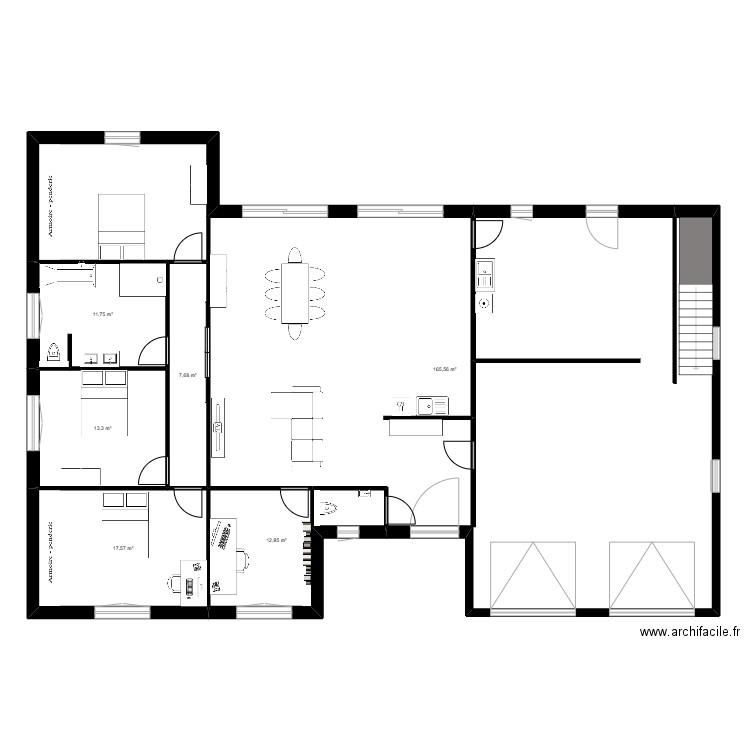 PLAN MAISON intérieur 09/01. Plan de 6 pièces et 229 m2