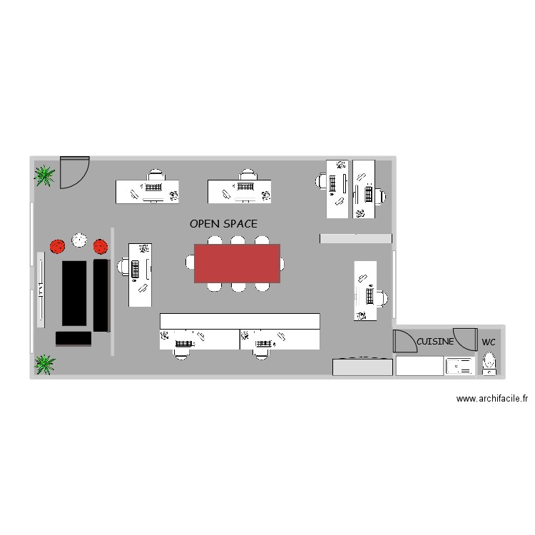 plan. Plan de 3 pièces et 81 m2