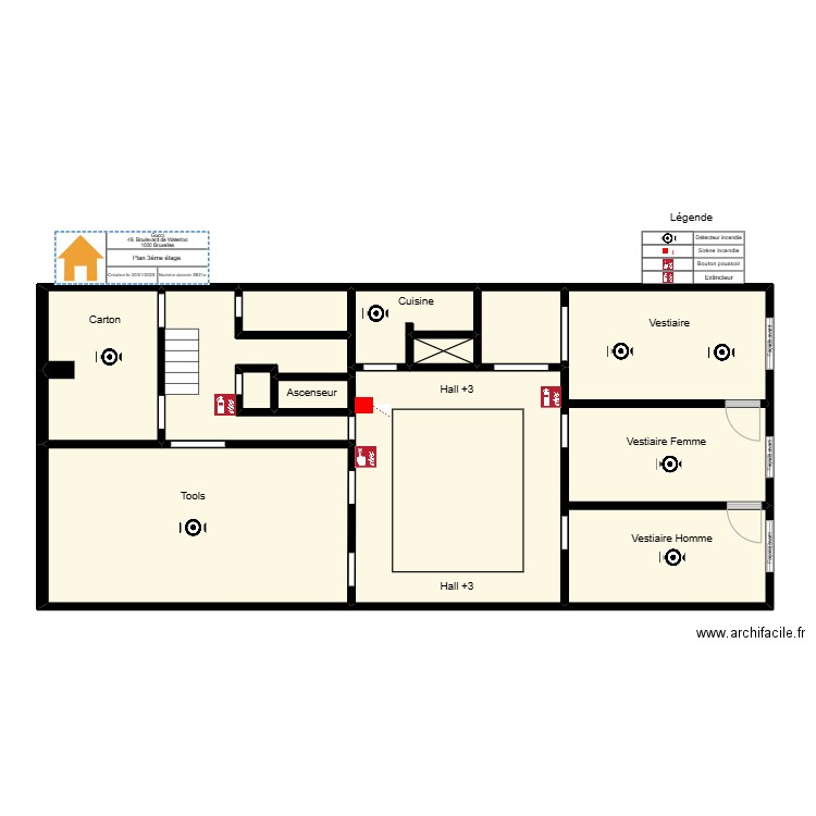 PLAN IMPLANTATION 3ème ETAGE. Plan de 11 pièces et 116 m2