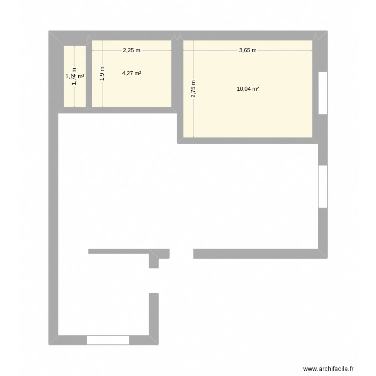 luxey. Plan de 3 pièces et 15 m2