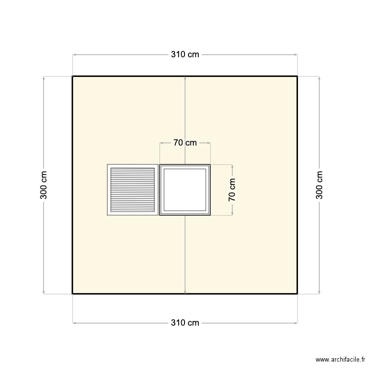 e) facade sans porte cote jardin. Plan de 0 pièce et 0 m2