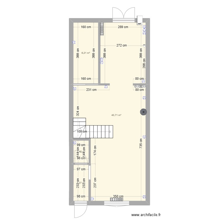 maison merville. Plan de 4 pièces et 51 m2