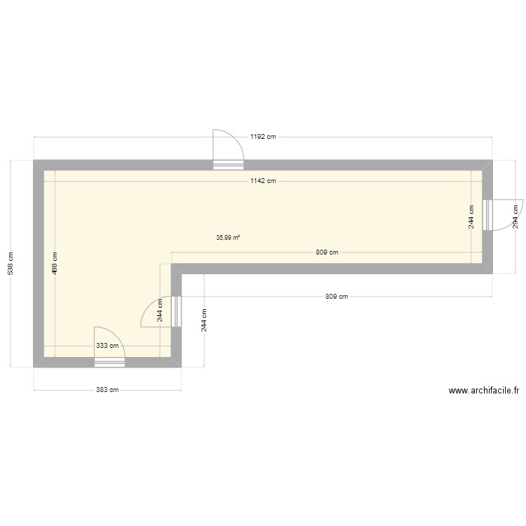 PETITE ENFANCE 2. Plan de 1 pièce et 36 m2