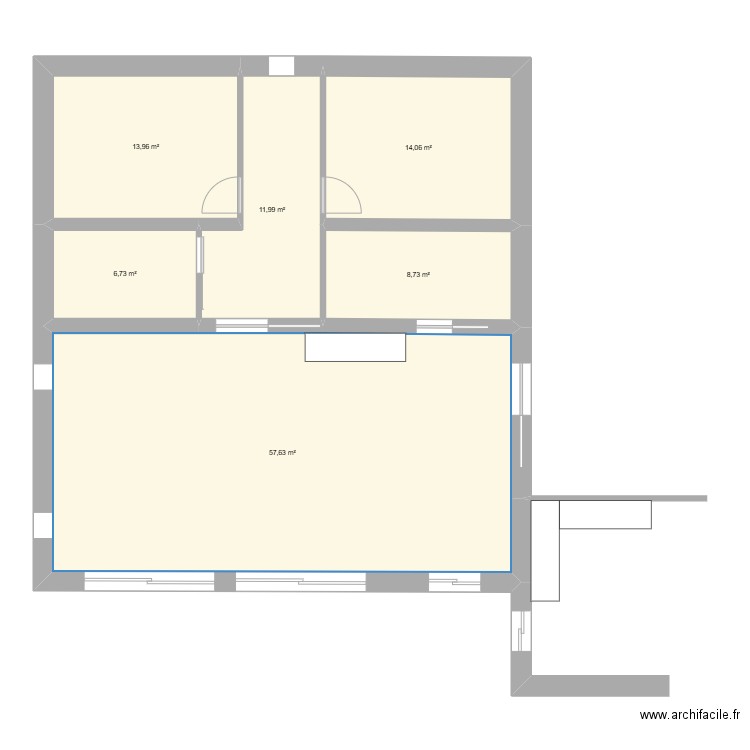 maison definitive. Plan de 6 pièces et 113 m2