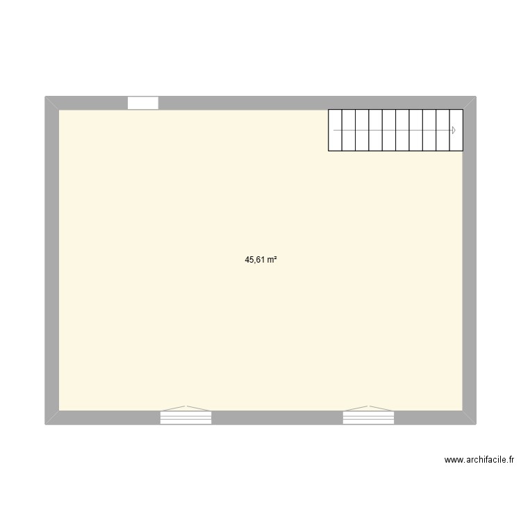 etage 1. Plan de 1 pièce et 46 m2