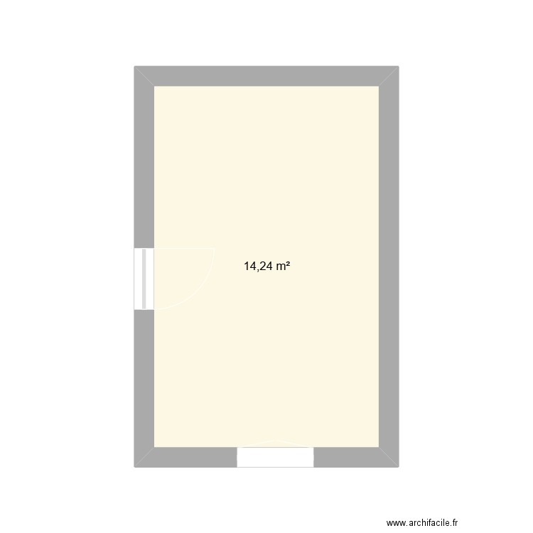 cuisine annexe. Plan de 1 pièce et 14 m2