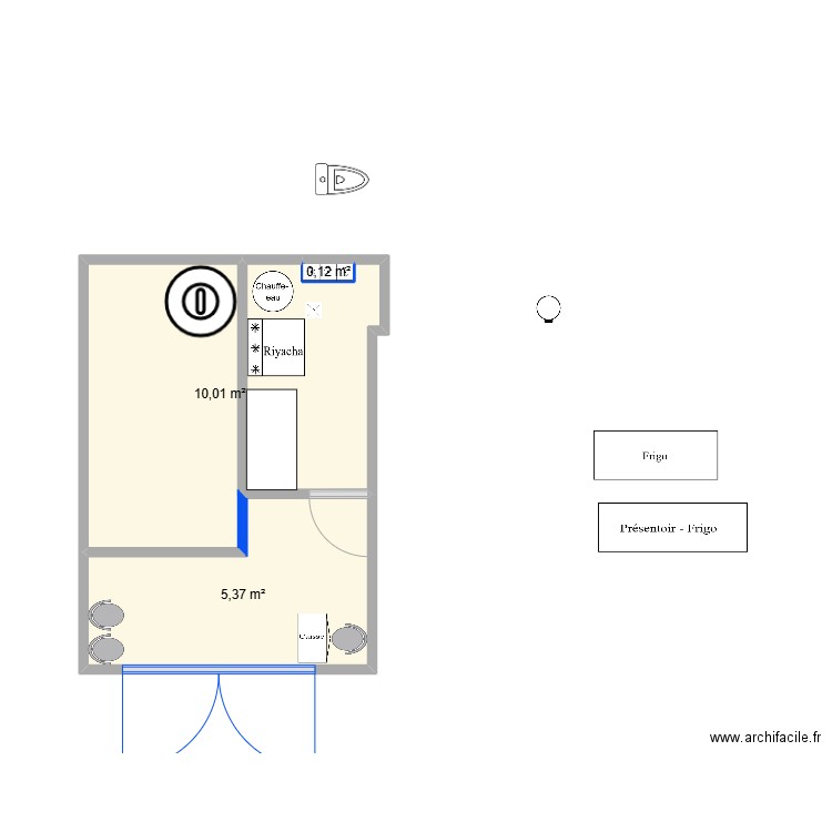 Djadj. Plan de 3 pièces et 15 m2