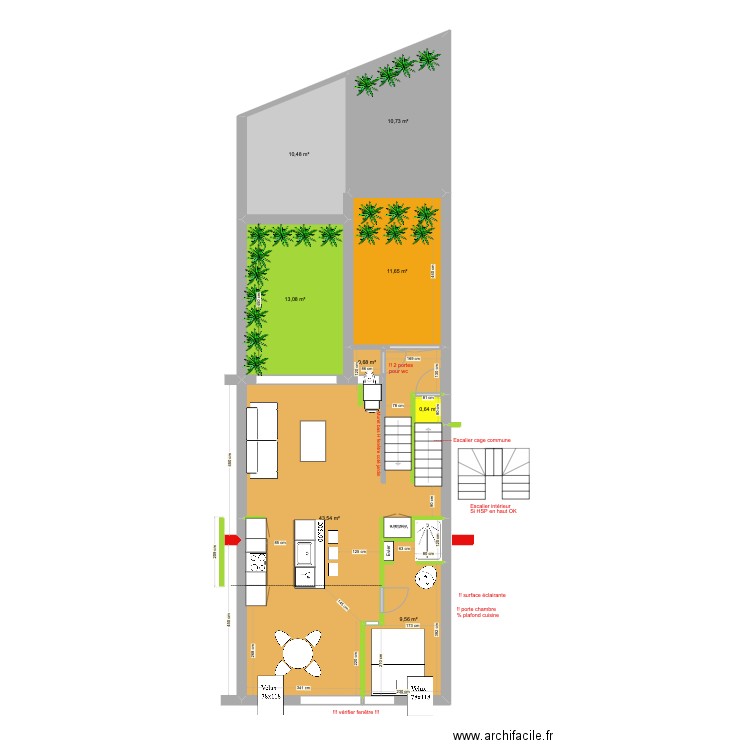 BAUCQ 77 3e étage VF. Plan de 8 pièces et 100 m2