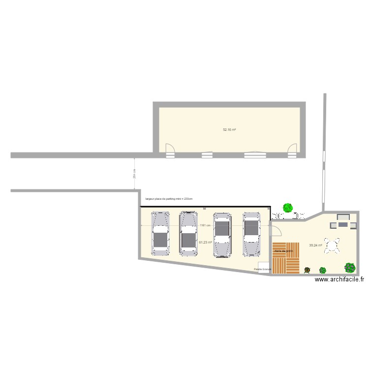 parking 10  evariste2. Plan de 3 pièces et 153 m2