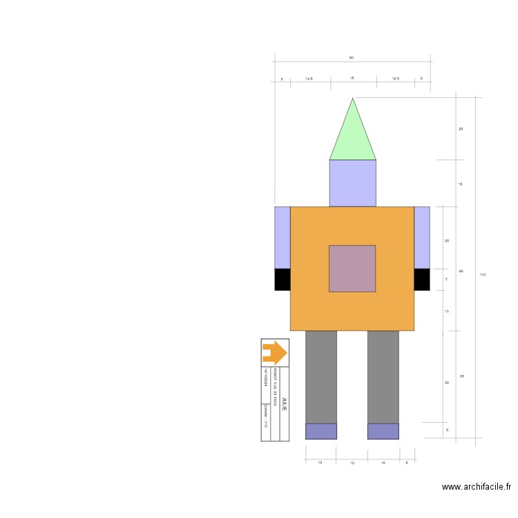 robot vue de FACE. Plan de 0 pièce et 0 m2