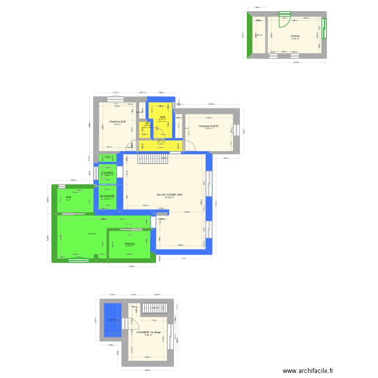 Maison PTZ extension 2.0 pour PLAQUISTE. Plan de 19 pièces et 118 m2