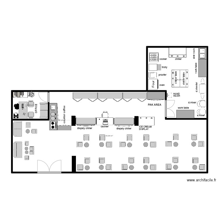 sliman alrahbi. Plan de 3 pièces et 129 m2