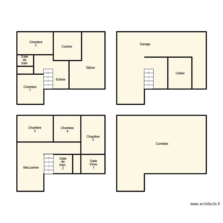 QUIMPER PEYRAUT. Plan de 14 pièces et 77 m2