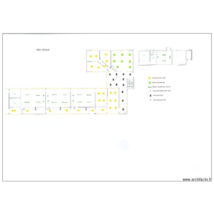 Relamping RDC Ecole . Plan de 0 pièce et 0 m2