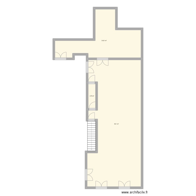 PLAN DENNEMONT BAS. Plan de 3 pièces et 130 m2