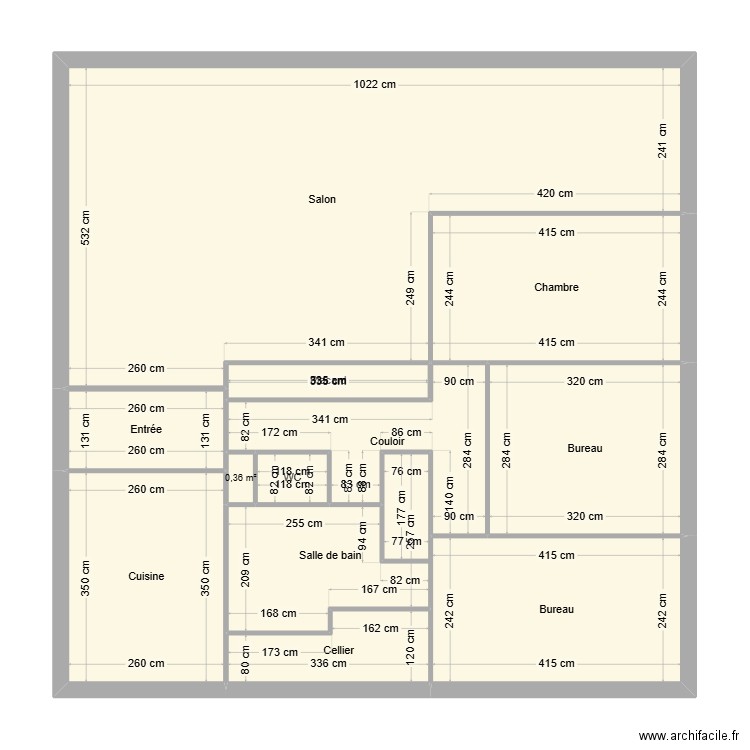 maison St Médard n°2. Plan de 12 pièces et 102 m2