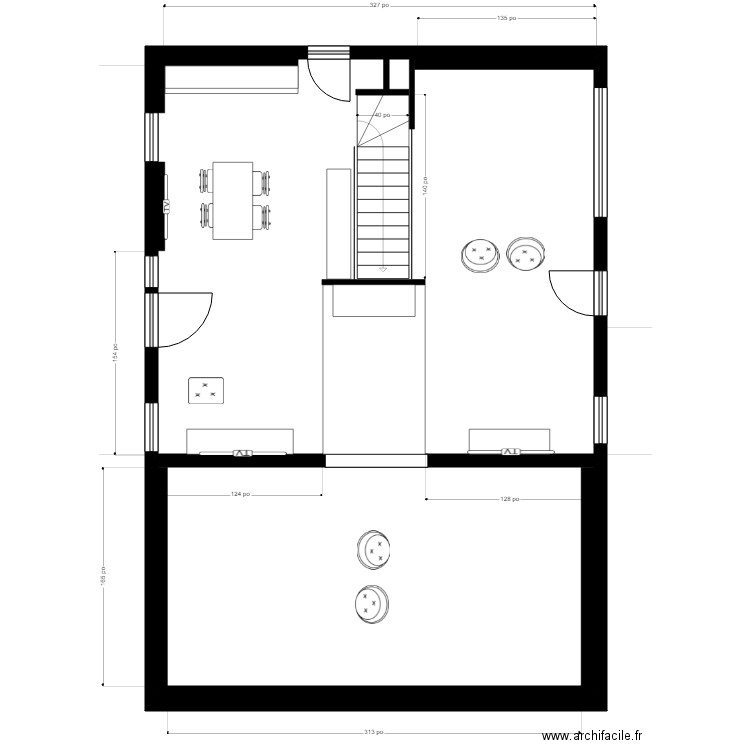 laliberte. Plan de 2 pièces et 98 m2