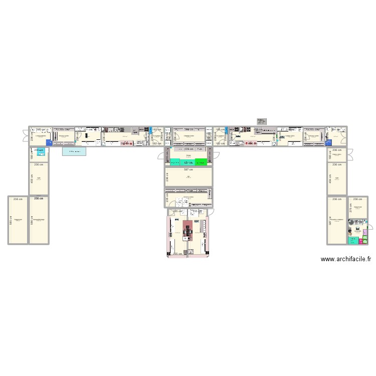 Club Chez MEMERE. Plan de 28 pièces et 242 m2