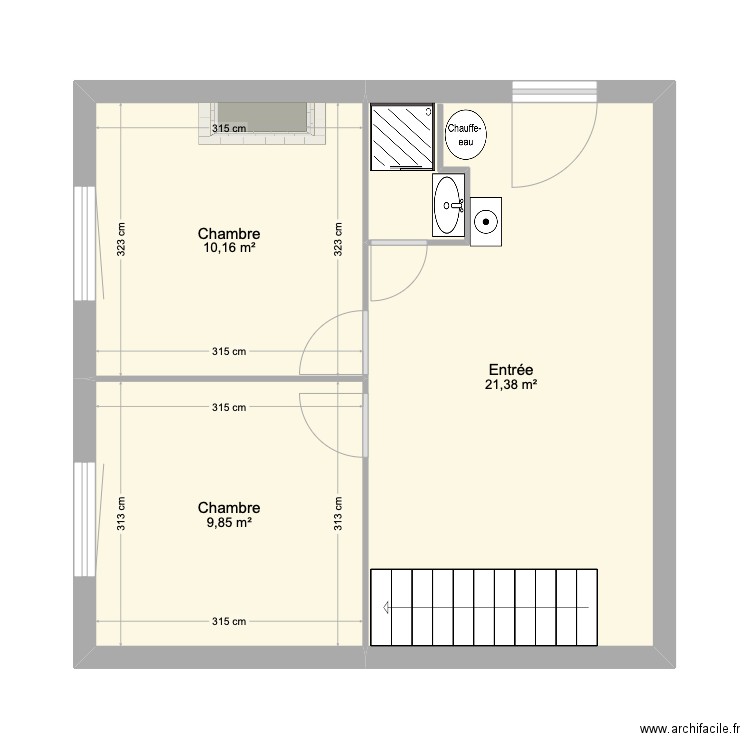 renovation rdc. Plan de 3 pièces et 41 m2