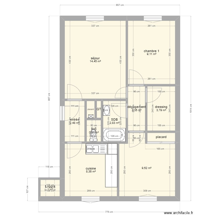 132 albe (st agnes). Plan de 13 pièces et 56 m2