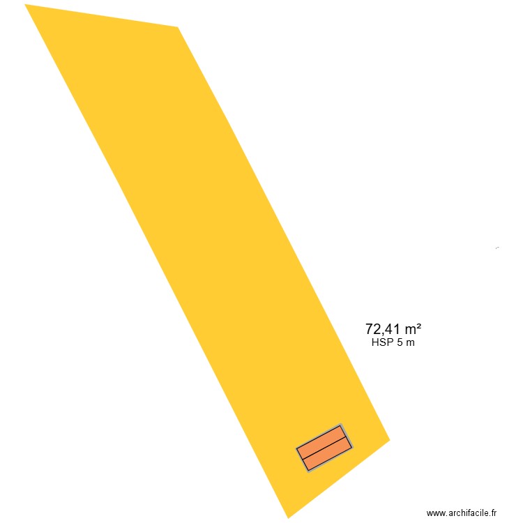 batiment. Plan de 1 pièce et 72 m2