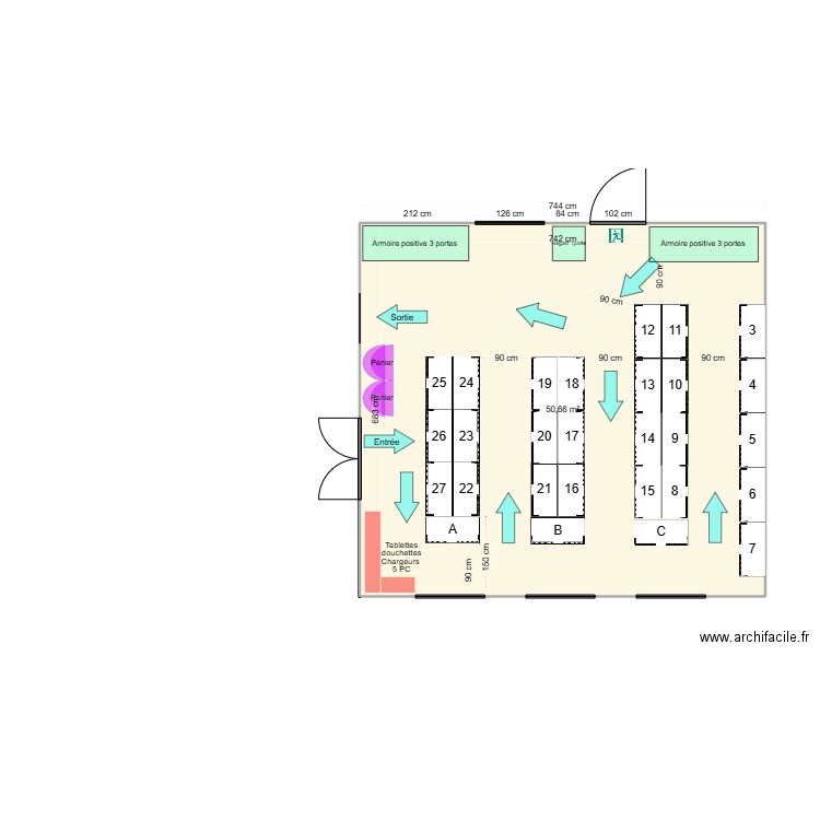 EPICERIE V2. Plan de 1 pièce et 51 m2