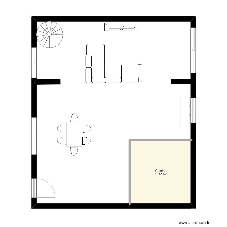 Cadaujac 1. Plan de 4 pièces et 37 m2