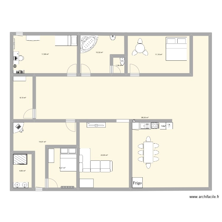 maison essai 1. Plan de 10 pièces et 201 m2