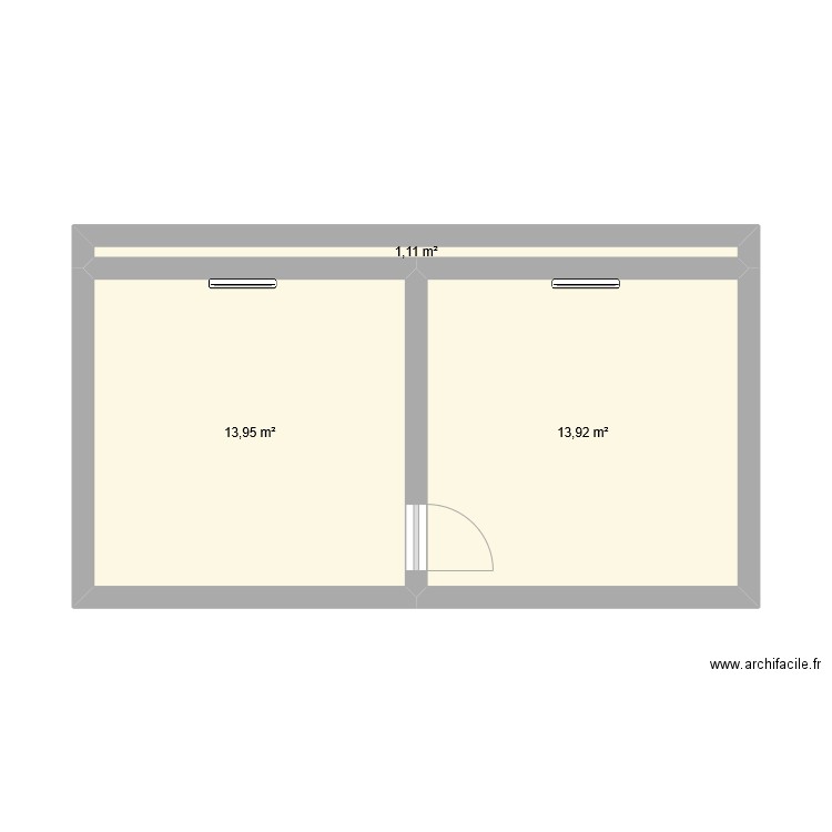 project 2eme dossier. Plan de 3 pièces et 29 m2