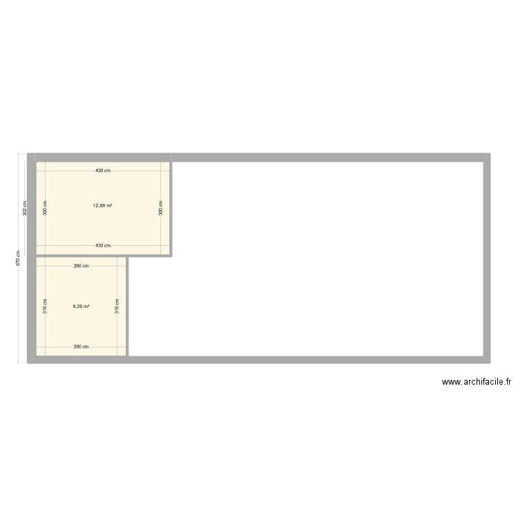 Lise ébauche 2. Plan de 2 pièces et 22 m2