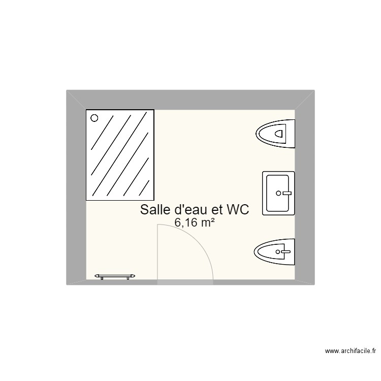 Albertini Marie-Etat Projet 1. Plan de 1 pièce et 6 m2