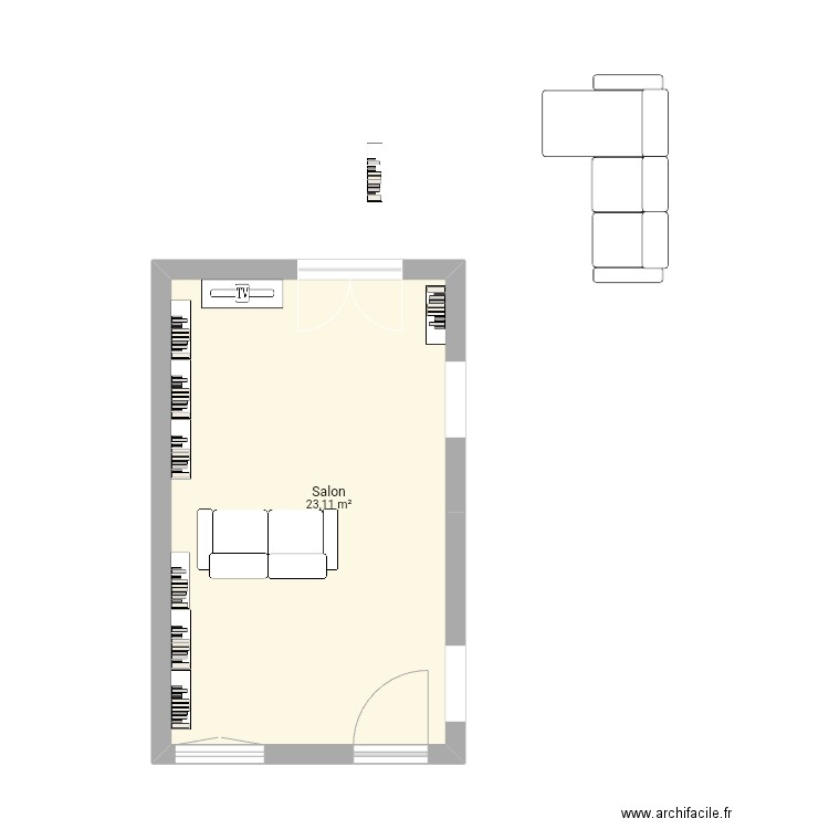 Salon le Coudray . Plan de 1 pièce et 23 m2