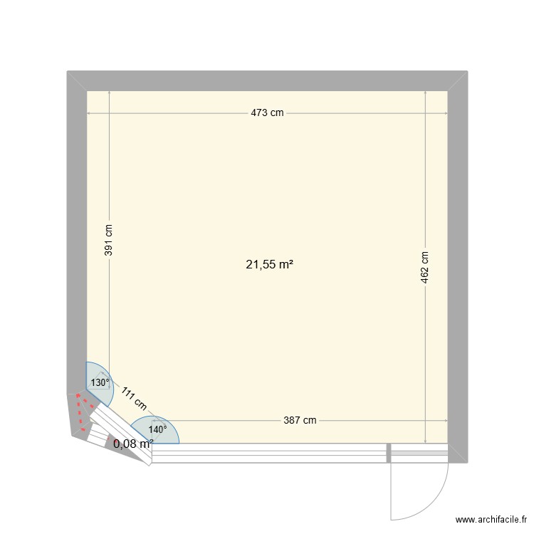 immeuble roger salengro.. Plan de 2 pièces et 22 m2