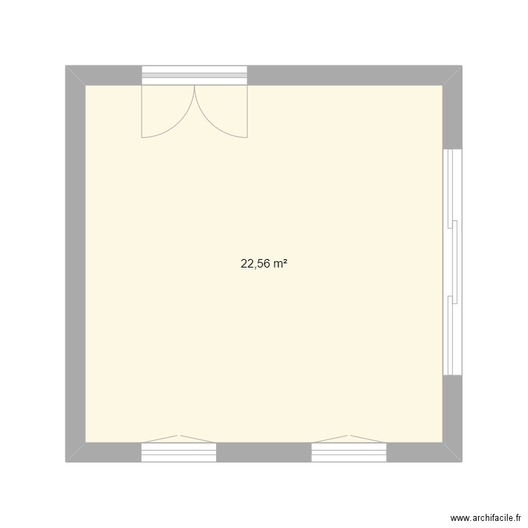 chaapbersac. Plan de 1 pièce et 23 m2