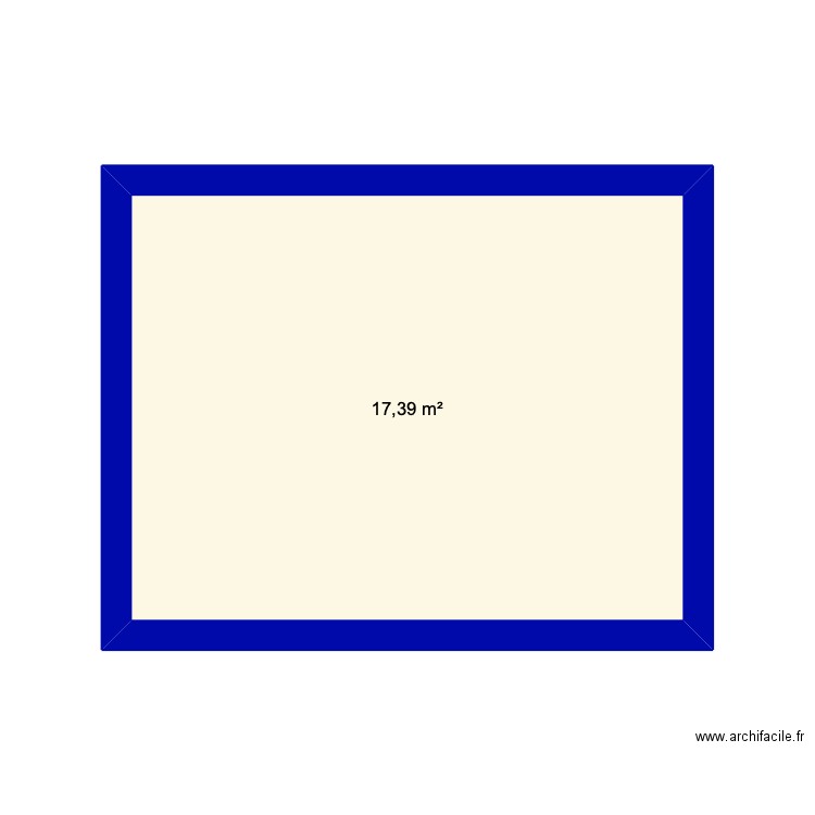 chambre 2. Plan de 1 pièce et 17 m2