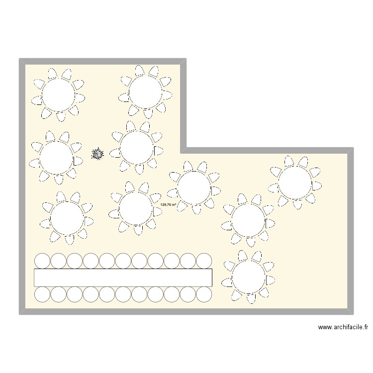 mariage huisseau. Plan de 1 pièce et 130 m2