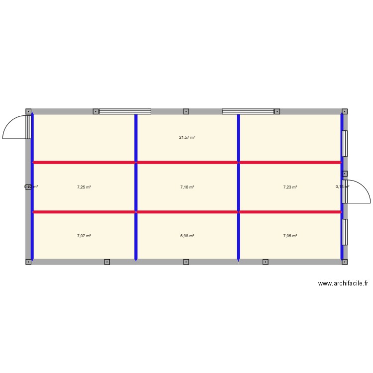 plan dalle fondations charpente. Plan de 9 pièces et 65 m2