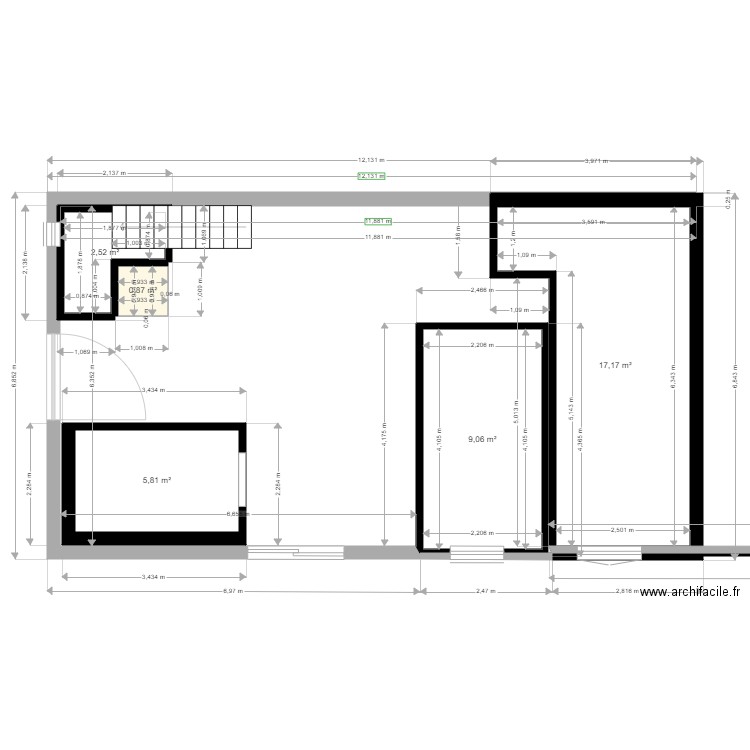 essai VIEILLE ECURIE. Plan de 5 pièces et 35 m2