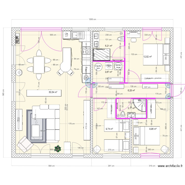 VSM RENO B sans garage. Plan de 8 pièces et 101 m2