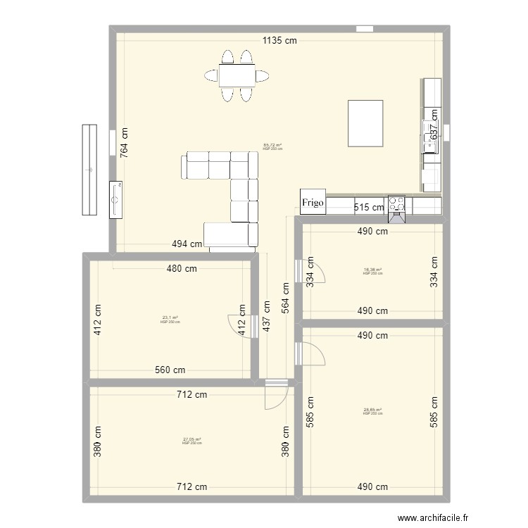  villa mana3. Plan de 5 pièces et 181 m2