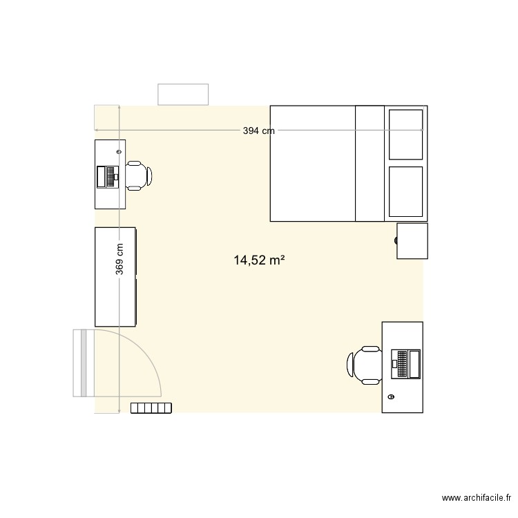 Ma chambre. Plan de 1 pièce et 15 m2