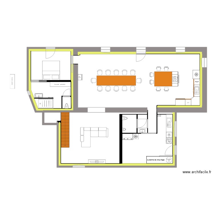 maison 9. Plan de 17 pièces et 105 m2