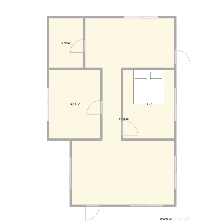 villa 44. Plan de 4 pièces et 72 m2