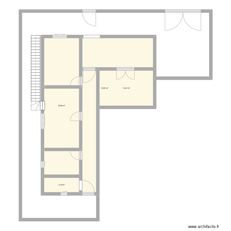 dar menzel bourguiba 2025 3/1. Plan de 4 pièces et 87 m2