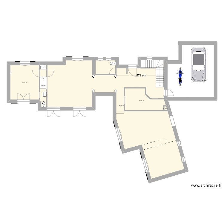 BANDOL RDC Base 2. Plan de 6 pièces et 141 m2