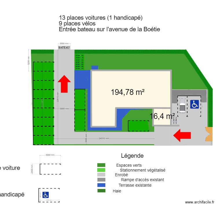 14 PLACES MAISON DE SANTE. Plan de 2 pièces et 211 m2