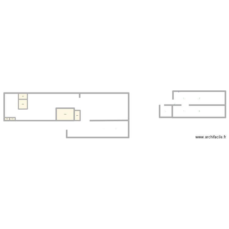 brasserie. Plan de 6 pièces et 31 m2