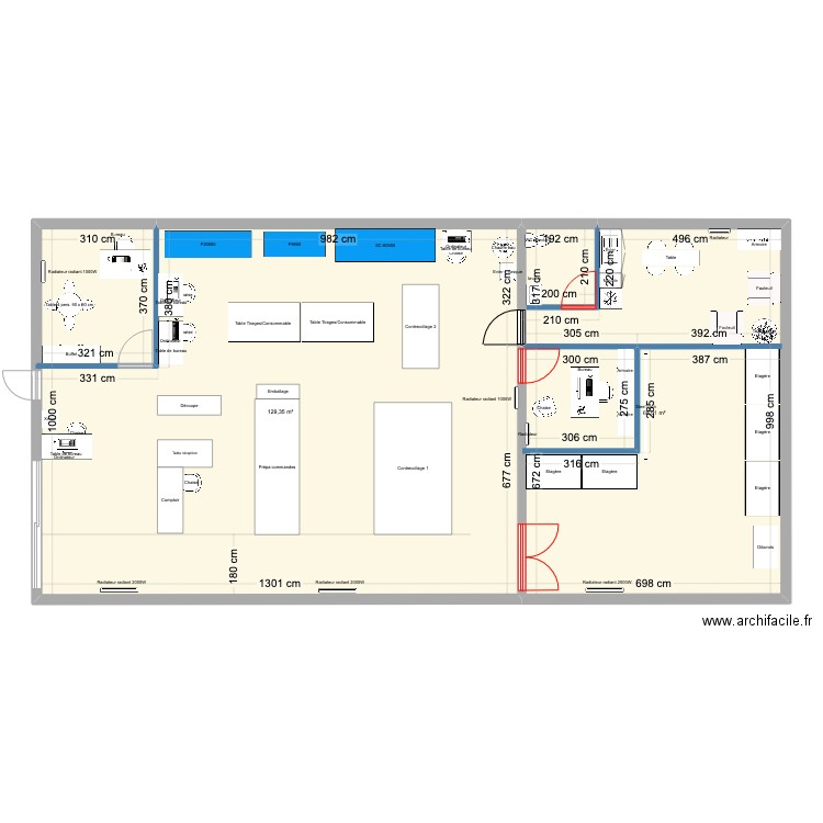 Plan3-2409. Plan de 2 pièces et 197 m2